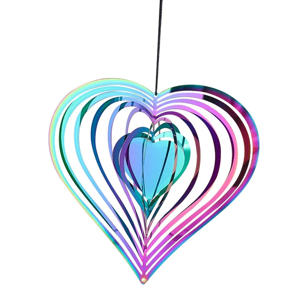 Wholesale Love 3D Rotating Stainless Steel Wind Chime